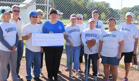 Senior ladies' baseball team donates to Special Olympians