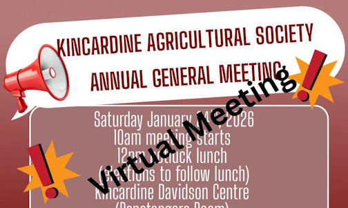 Kincardine Agricultural Society switching to virtual AGM, Jan. 24